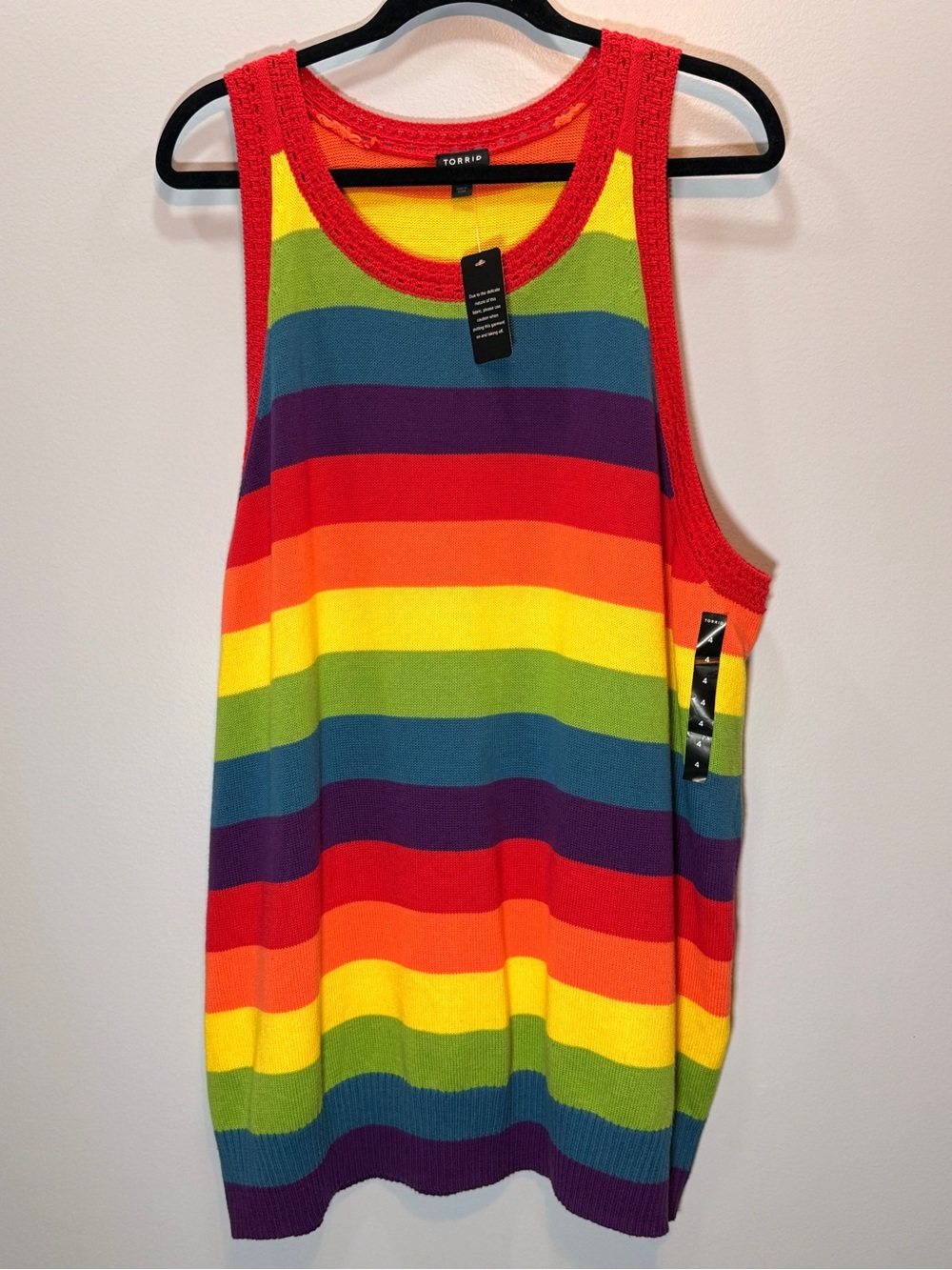 torrid Rainbow Stripe Knit Tank Top in Red, Orange, Yellow, Green, Blue, Purple